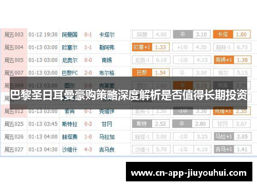 巴黎圣日耳曼豪购策略深度解析是否值得长期投资 巴黎圣日耳曼豪购策略深度解析是否值得长期投资