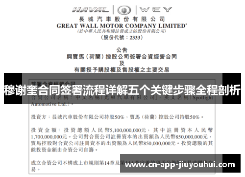 穆谢奎合同签署流程详解五个关键步骤全程剖析 穆谢奎合同签署流程详解五个关键步骤全程剖析